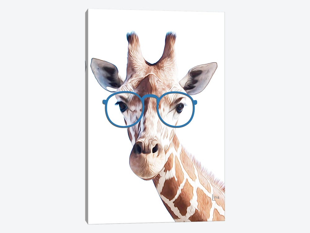 Color Giraffe With Blue Glasses by Printable Lisa's Pets 1-piece Art Print