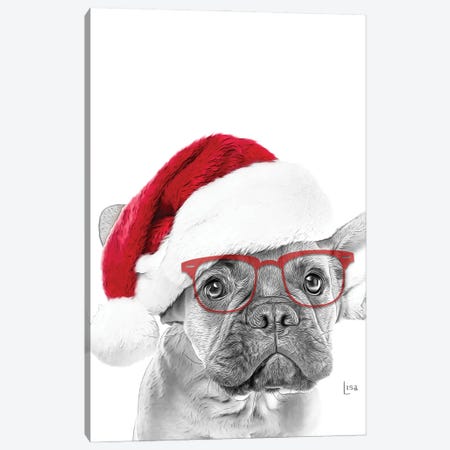 Christmas Dog Canvas Print #LIP220} by Printable Lisa's Pets Canvas Artwork