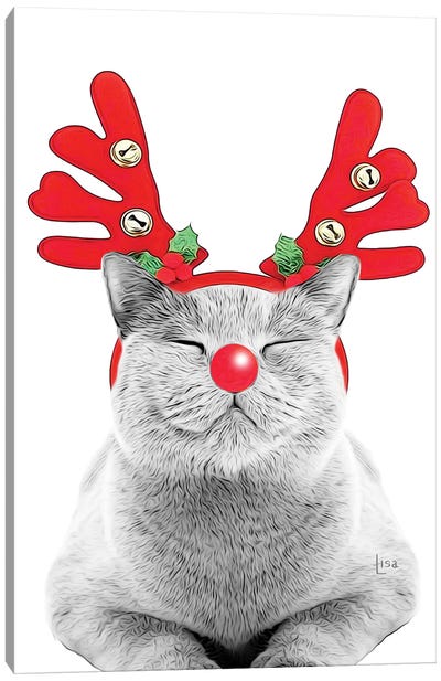 Christmas Cat Canvas Art Print - Printable Lisa's Pets