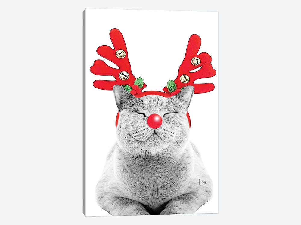 Christmas Cat by Printable Lisa's Pets 1-piece Canvas Wall Art