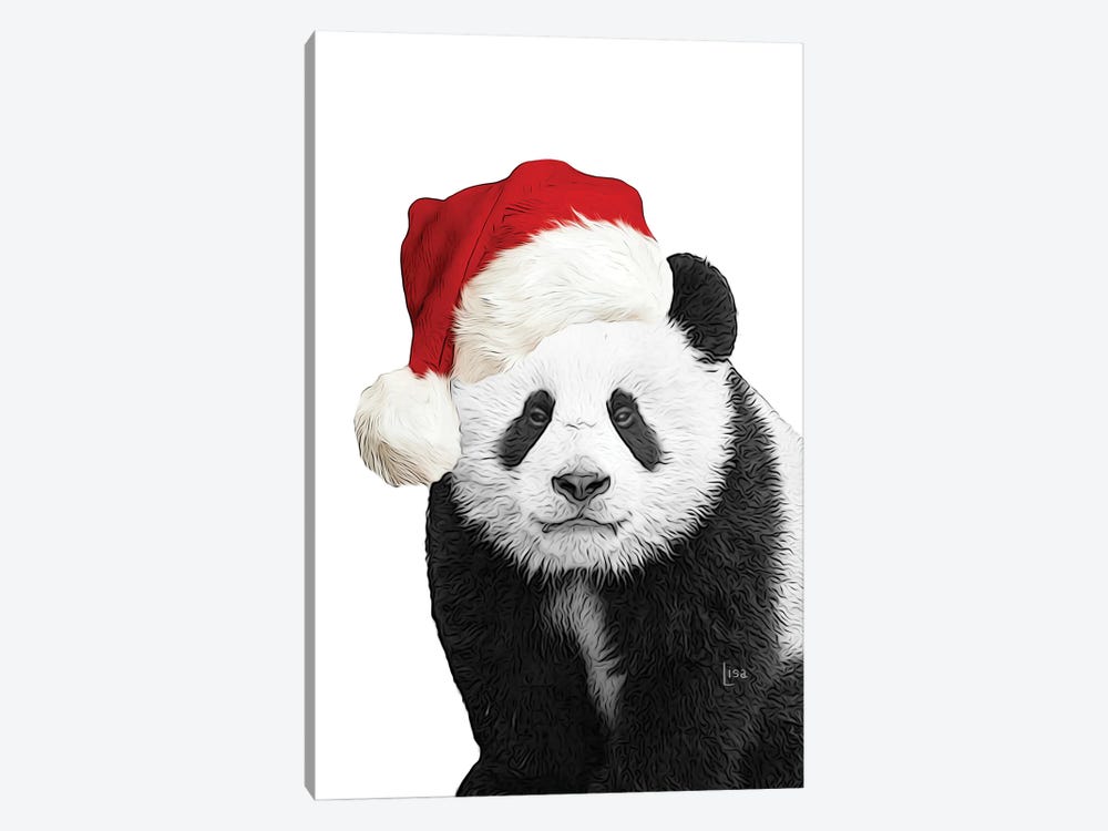 Christmas Panda With Hat by Printable Lisa's Pets 1-piece Canvas Artwork