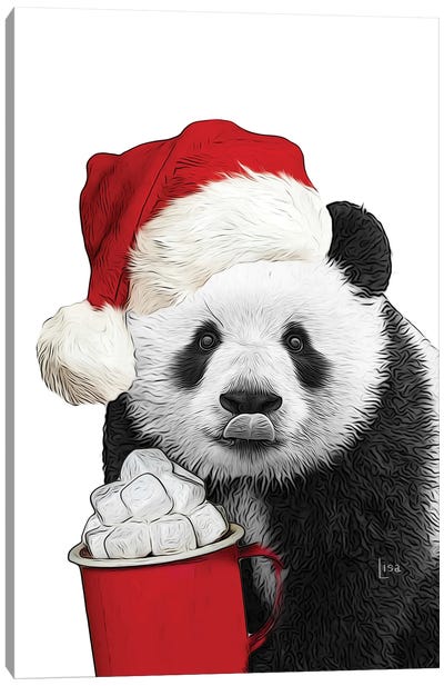 Christmas Panda Canvas Art Print - Printable Lisa's Pets