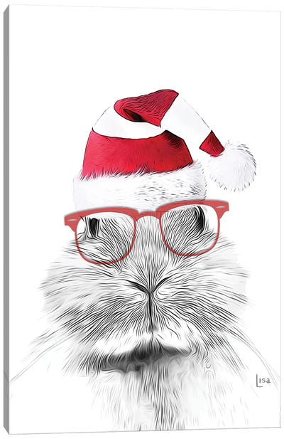 Christmas Bunny Canvas Art Print - Printable Lisa's Pets