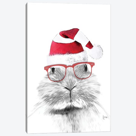 Christmas Bunny Canvas Print #LIP233} by Printable Lisa's Pets Canvas Art Print