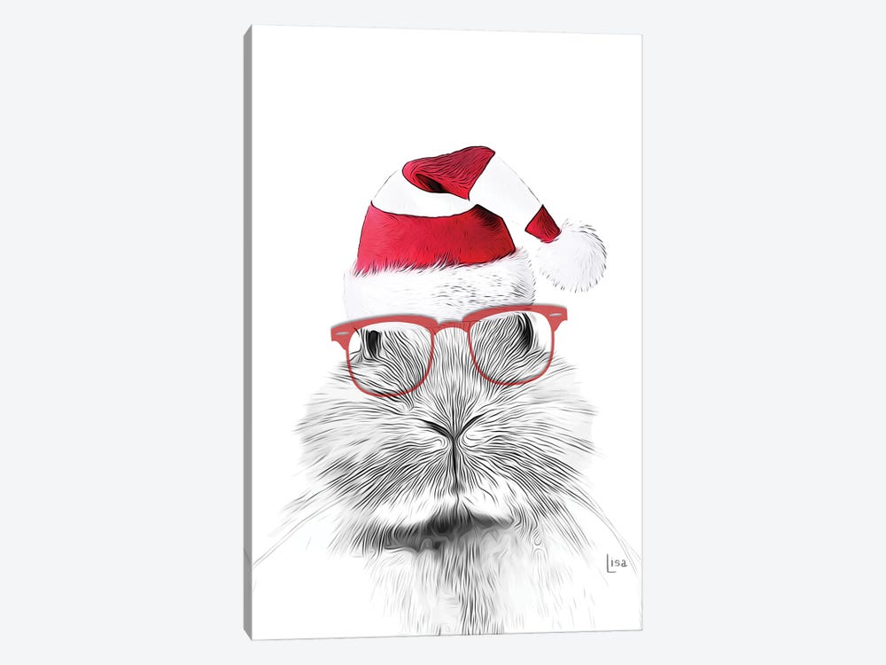 Christmas Bunny by Printable Lisa's Pets 1-piece Canvas Artwork