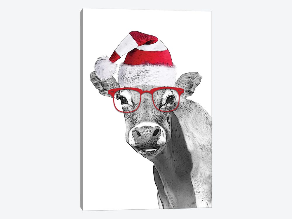 Christmas Cow by Printable Lisa's Pets 1-piece Canvas Print