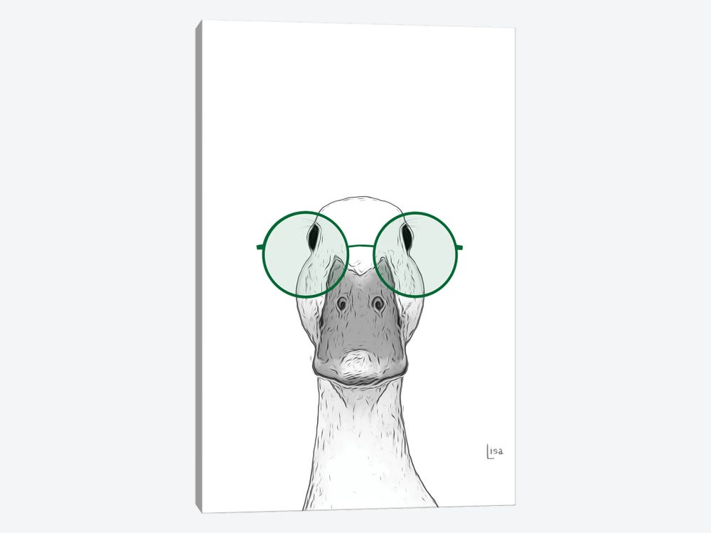 Duck With Green Glasses by Printable Lisa's Pets 1-piece Canvas Art Print
