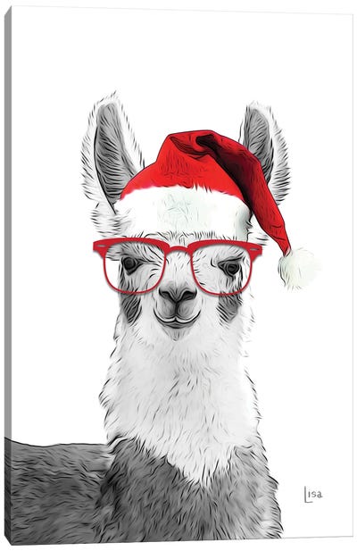 Christmas Llama Canvas Art Print - Printable Lisa's Pets