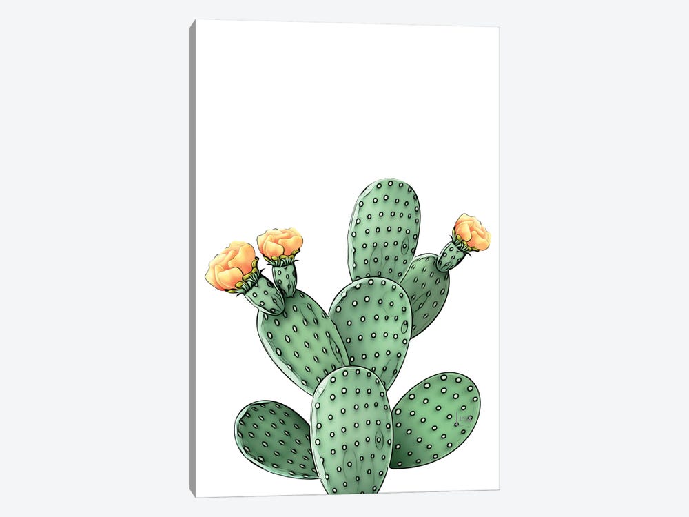 Green Cacti Color by Printable Lisa's Pets 1-piece Canvas Art