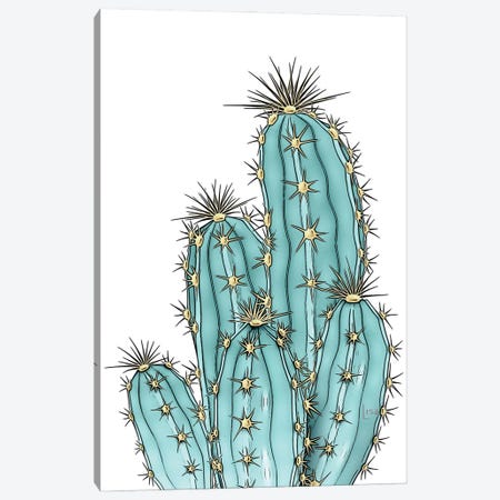 Blue Cacti Color Canvas Print #LIP248} by Printable Lisa's Pets Canvas Wall Art