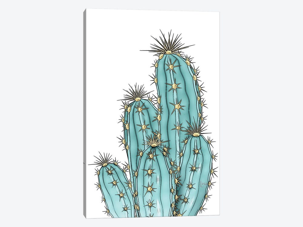 Blue Cacti Color by Printable Lisa's Pets 1-piece Canvas Art