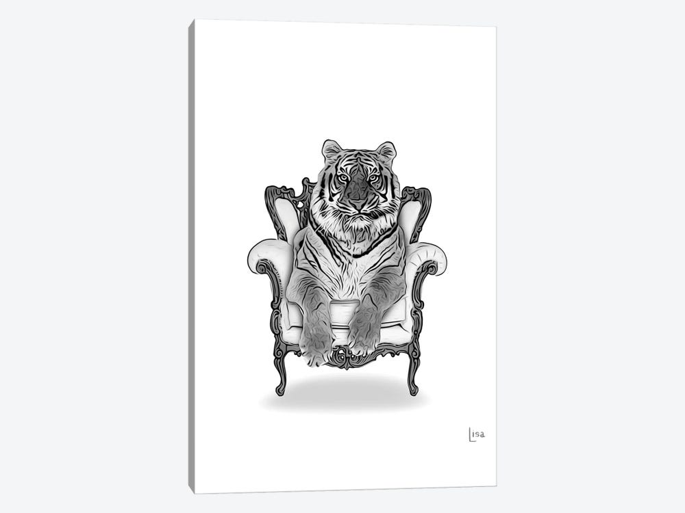 Tiger On The Armchair by Printable Lisa's Pets 1-piece Canvas Art Print