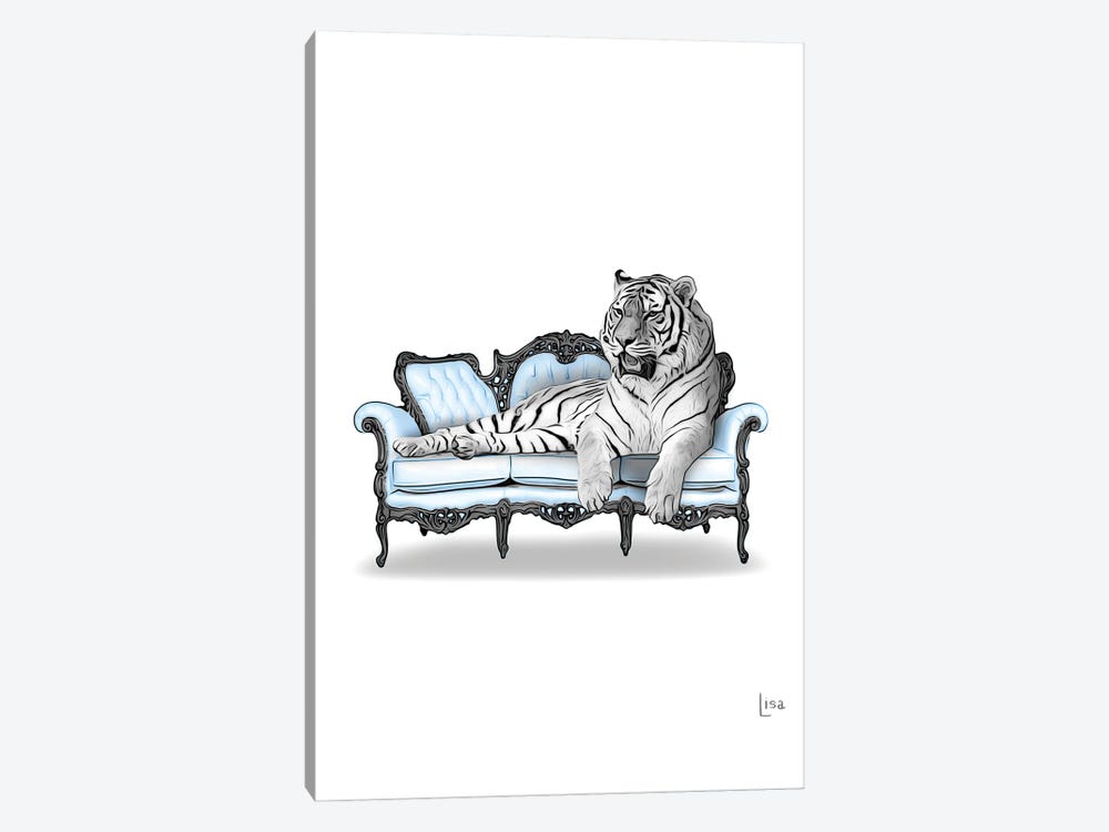 Tiger On The Sofa by Printable Lisa's Pets 1-piece Canvas Art