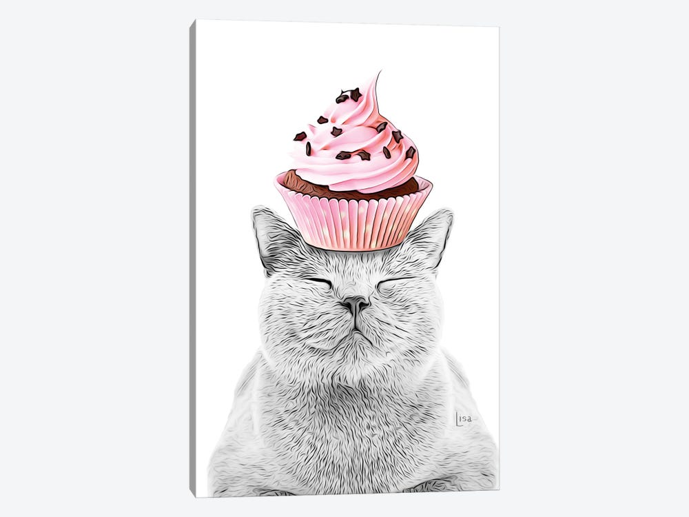 Cat With Cupcake by Printable Lisa's Pets 1-piece Art Print