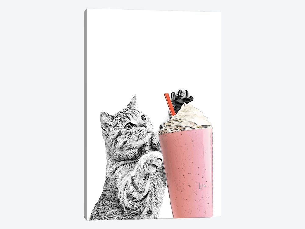 Cat With Smoothie by Printable Lisa's Pets 1-piece Canvas Art