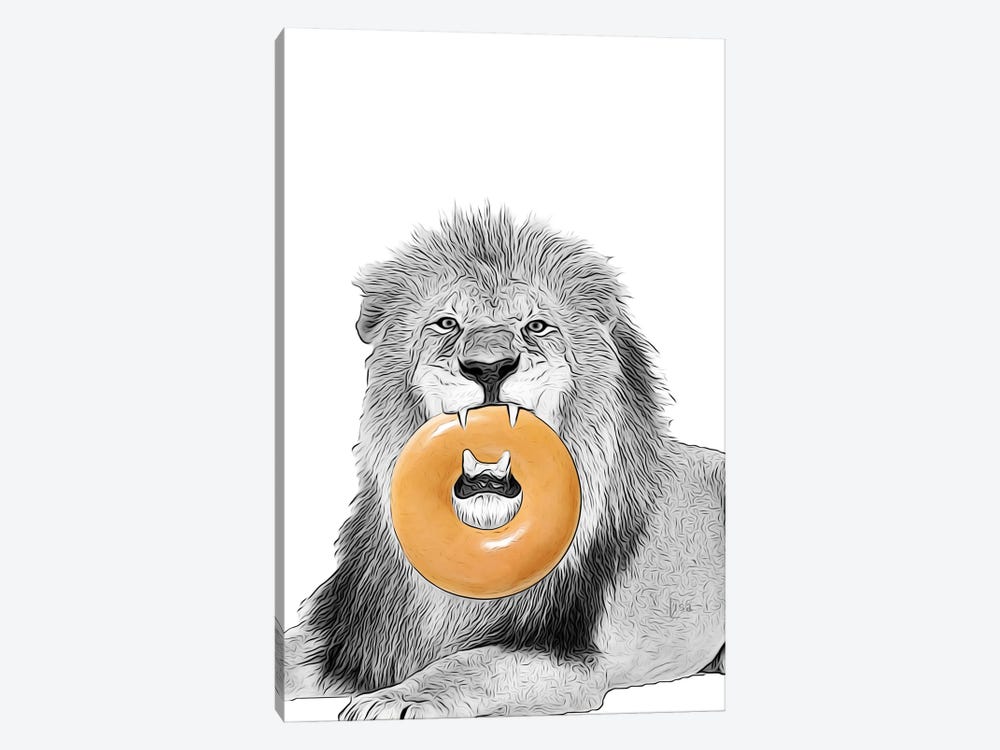 Lion With Donut by Printable Lisa's Pets 1-piece Canvas Print