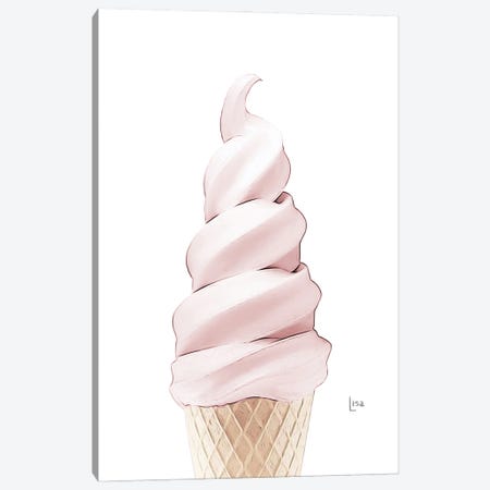 Pink Icecream Canvas Print #LIP256} by Printable Lisa's Pets Canvas Artwork