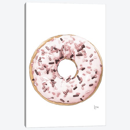 Pink Donut Canvas Print #LIP258} by Printable Lisa's Pets Art Print