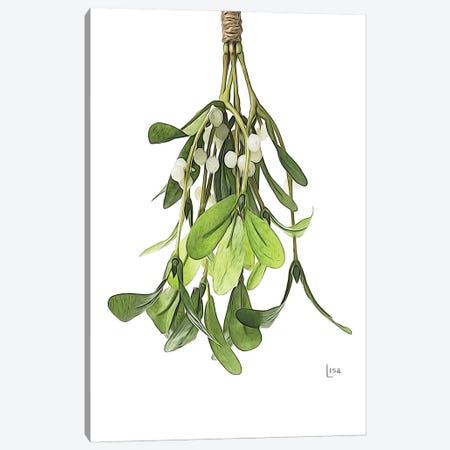 Mistletoe Canvas Print #LIP259} by Printable Lisa's Pets Art Print