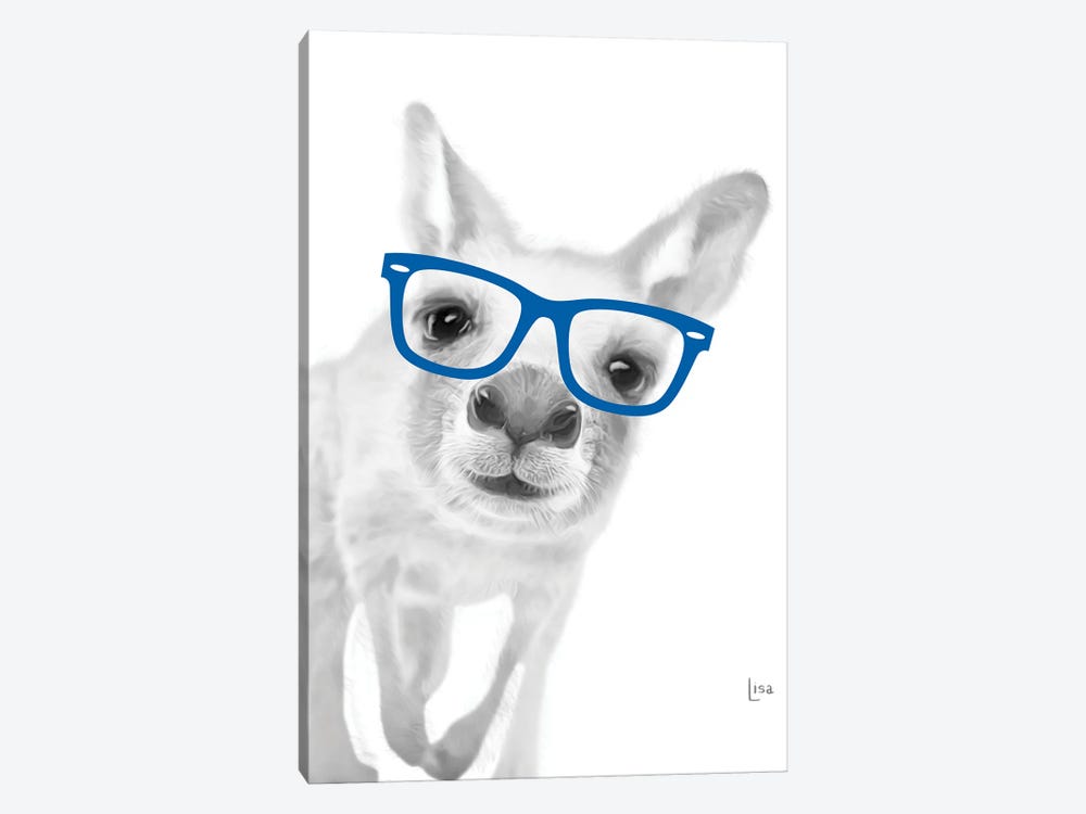 Kangaroo With Blue Glasses by Printable Lisa's Pets 1-piece Canvas Art Print
