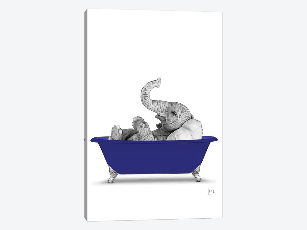 Elephant In Bathtub by Printable Lisa's Pets 1-piece Art Print
