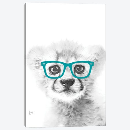 Cheetah With Glasses Canvas Print #LIP28} by Printable Lisa's Pets Canvas Wall Art