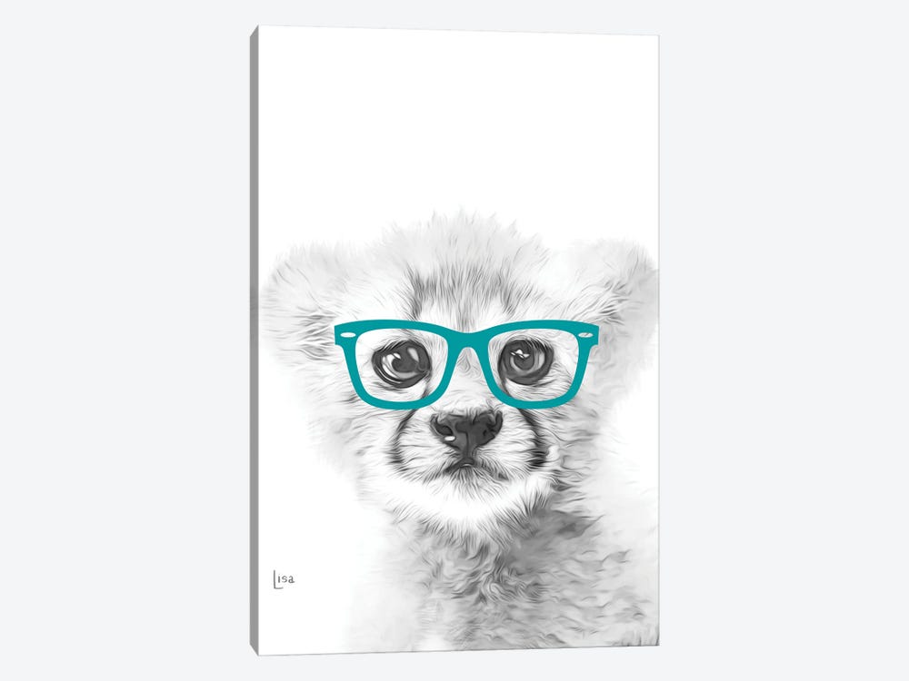 Cheetah With Glasses by Printable Lisa's Pets 1-piece Canvas Wall Art
