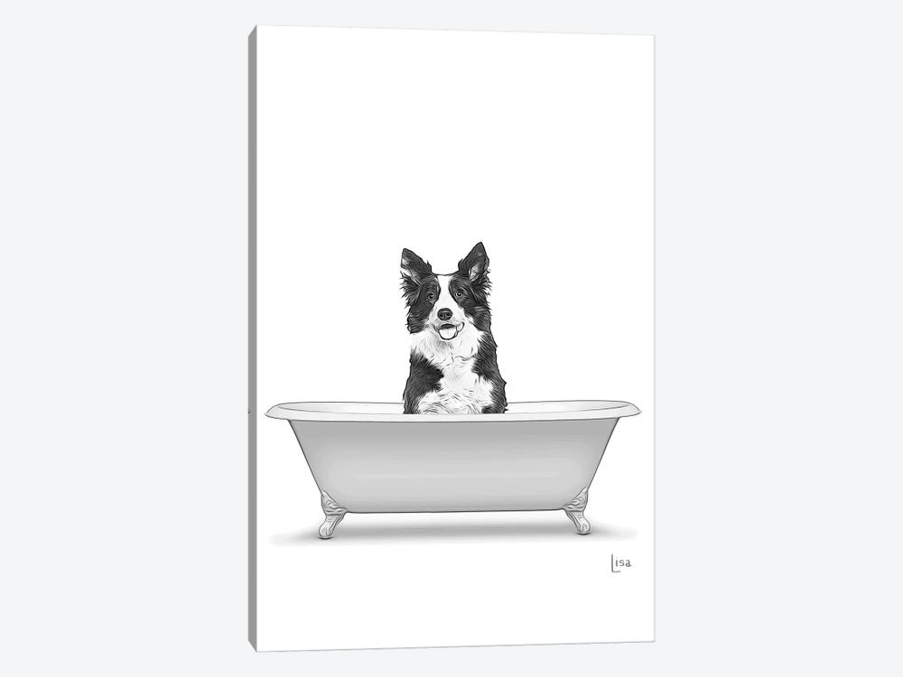 Border Collie Dog In Bathtub by Printable Lisa's Pets 1-piece Art Print