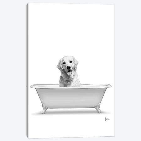 Golden Retriever Dog In Bathtub Canvas Print #LIP302} by Printable Lisa's Pets Art Print