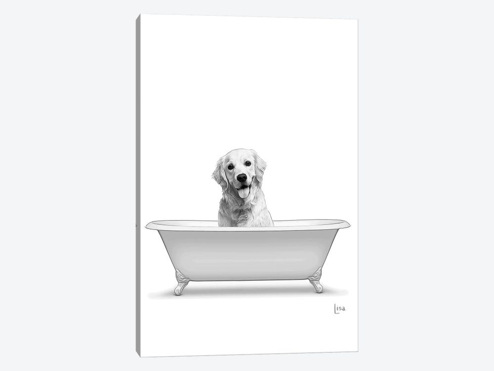 Golden Retriever Dog In Bathtub by Printable Lisa's Pets 1-piece Art Print