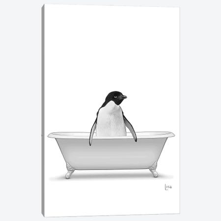 Penguin In Bathtub Canvas Print #LIP306} by Printable Lisa's Pets Canvas Wall Art