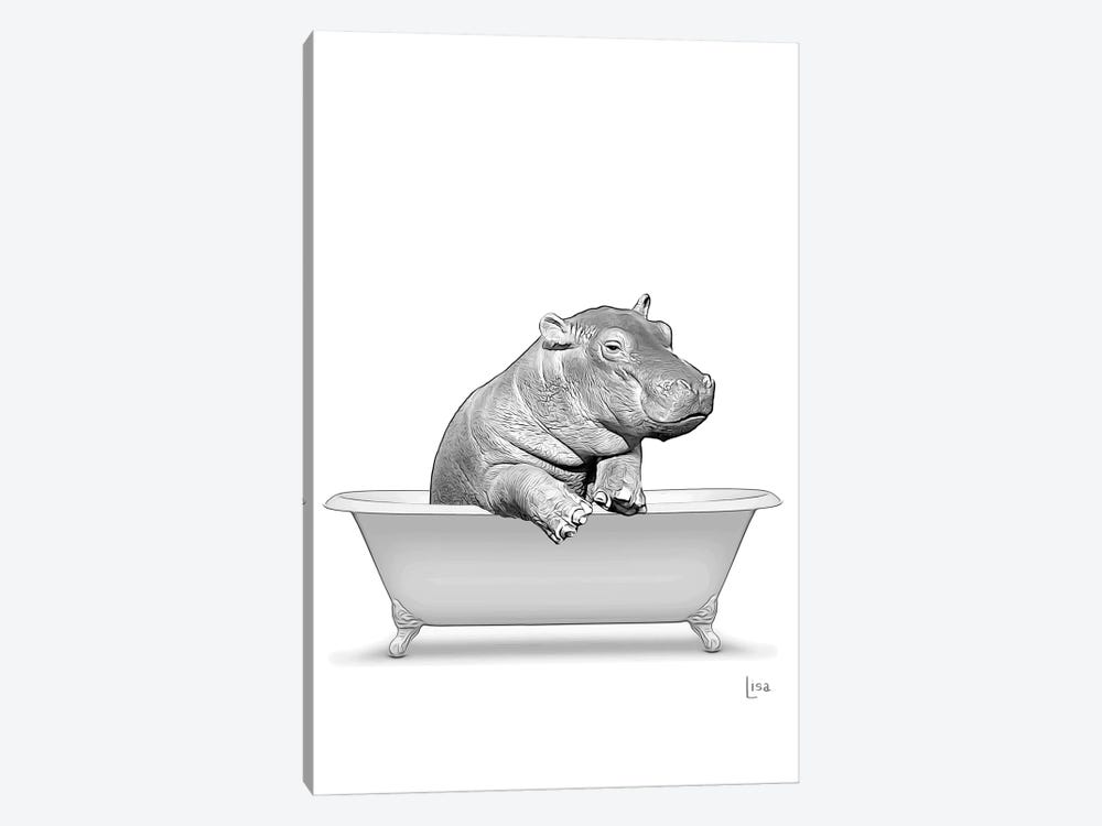 Hippo In Bathtub by Printable Lisa's Pets 1-piece Art Print
