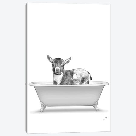 Baby Goat In Bathtub Canvas Print #LIP309} by Printable Lisa's Pets Canvas Print