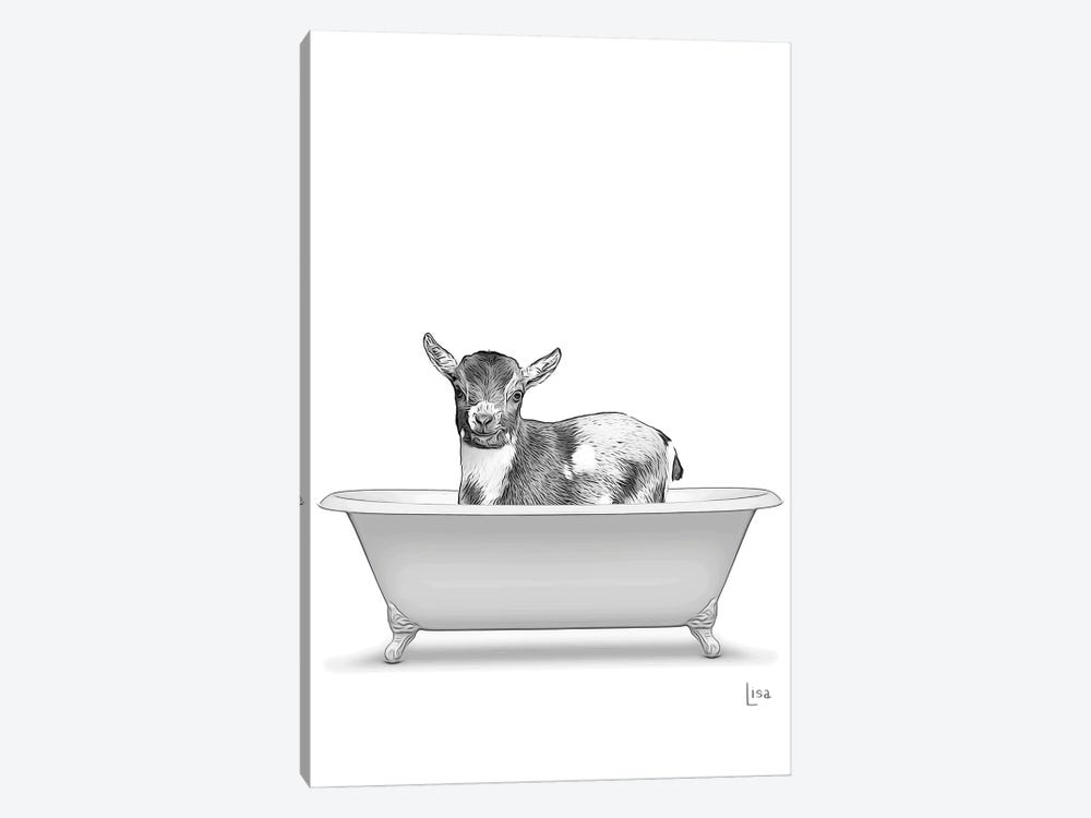 Baby Goat In Bathtub by Printable Lisa's Pets 1-piece Canvas Wall Art