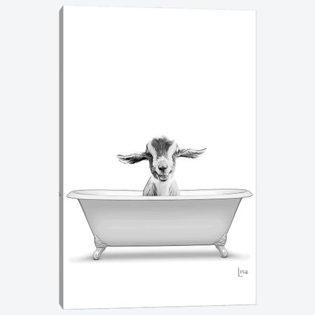 Baby Goat In Gray Bathtub Canvas Print #LIP310} by Printable Lisa's Pets Canvas Artwork