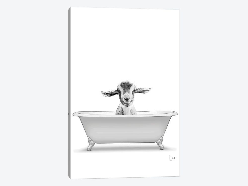 Baby Goat In Gray Bathtub by Printable Lisa's Pets 1-piece Canvas Art