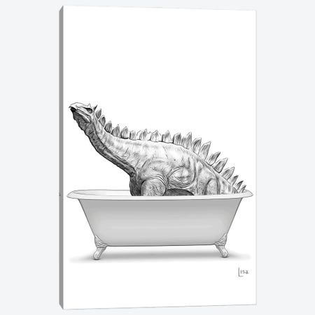 Stegosaurus In Bathtub Canvas Print #LIP311} by Printable Lisa's Pets Canvas Artwork
