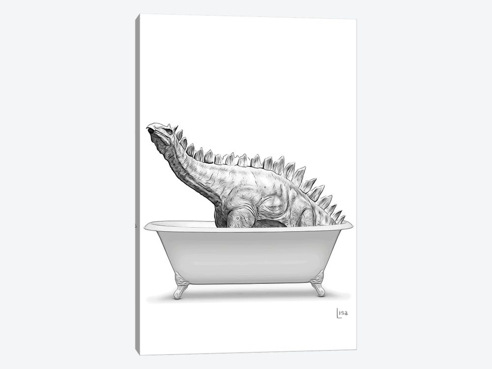 Stegosaurus In Bathtub by Printable Lisa's Pets 1-piece Art Print