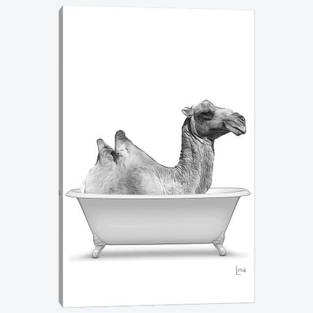 Camel In Bathtub Canvas Print #LIP312} by Printable Lisa's Pets Canvas Art
