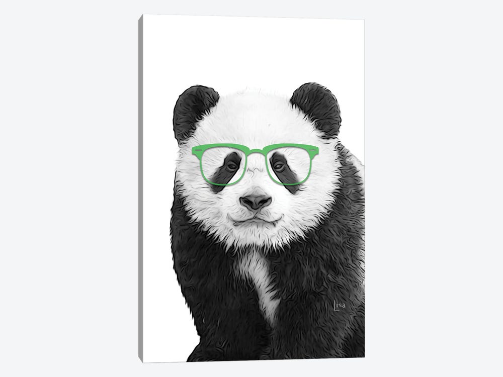 Panda With Green Glasses by Printable Lisa's Pets 1-piece Canvas Artwork