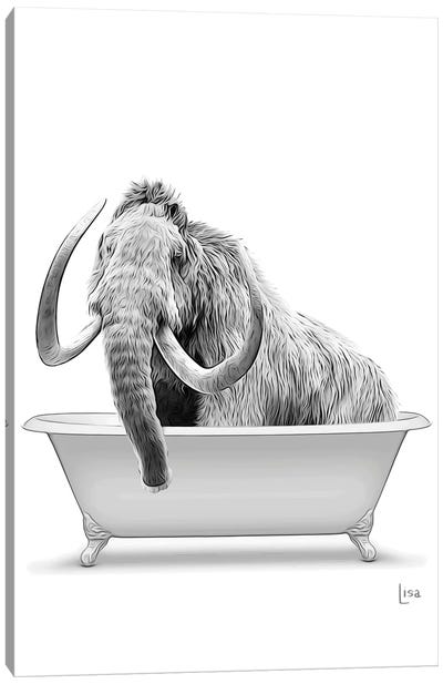 Mammut In Bathtub Canvas Art Print - Prehistoric Animal Art
