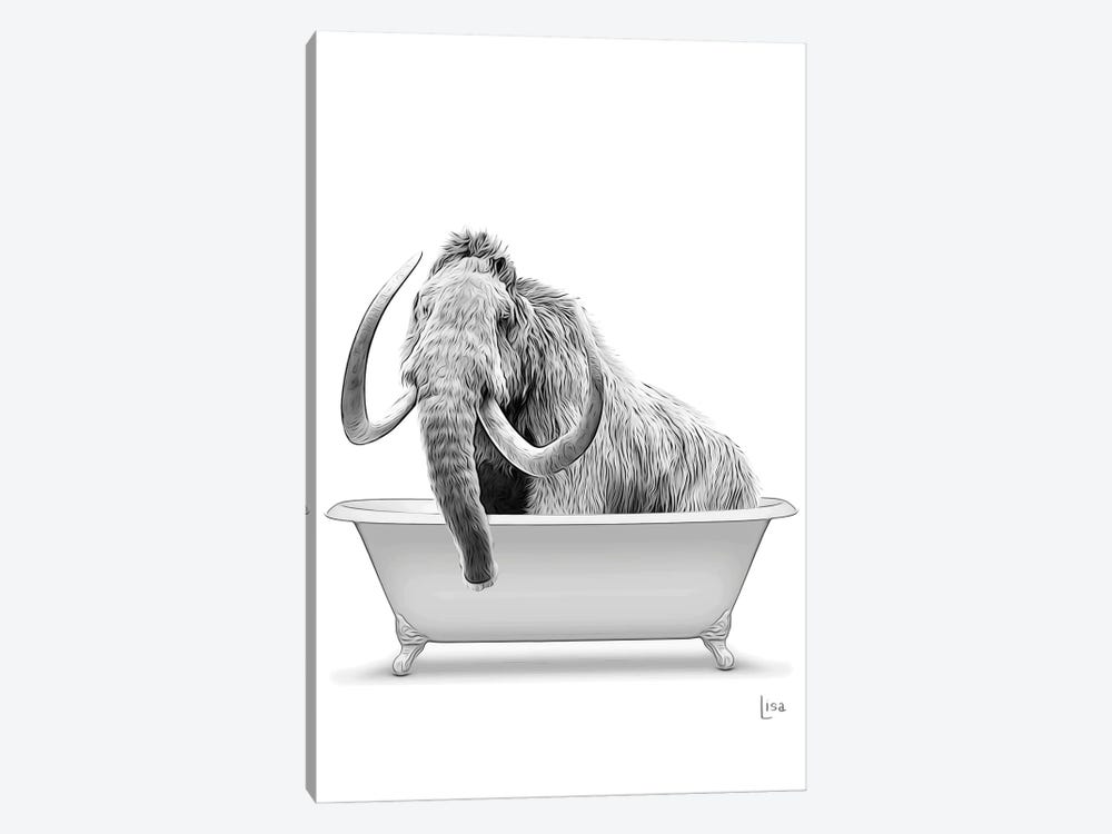 Mammut In Bathtub by Printable Lisa's Pets 1-piece Canvas Print