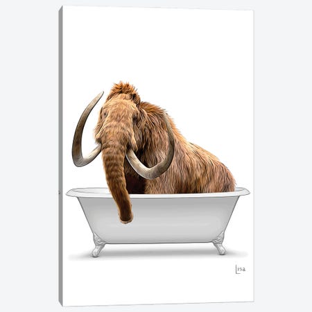 Colored Mammut In Bathtub Canvas Print #LIP321} by Printable Lisa's Pets Art Print