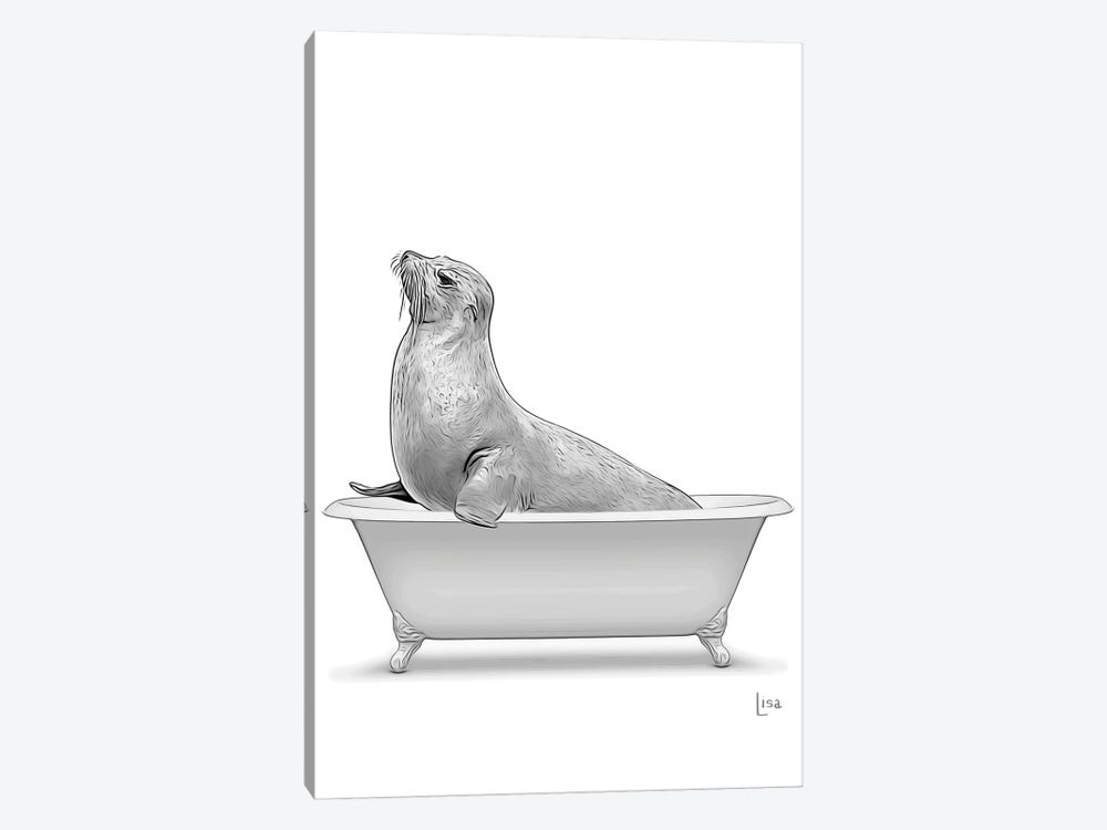 Seal In Bathtub by Printable Lisa's Pets 1-piece Canvas Print