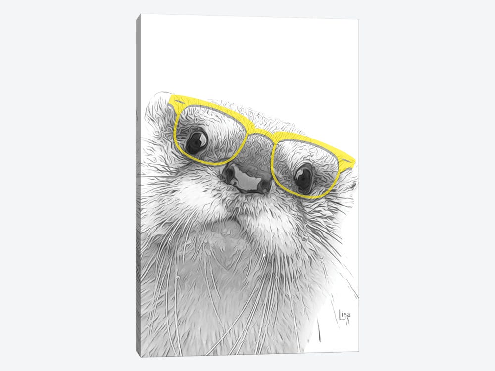 Otter With Yellow Glasses by Printable Lisa's Pets 1-piece Canvas Print