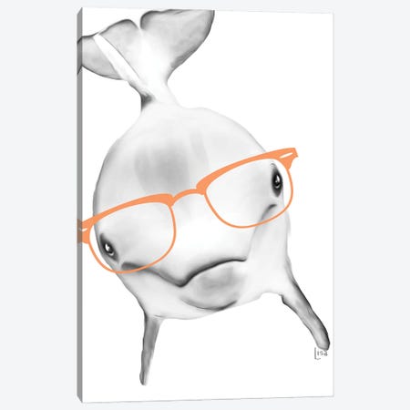 Dolphin With Orange Glasses Canvas Print #LIP32} by Printable Lisa's Pets Canvas Print