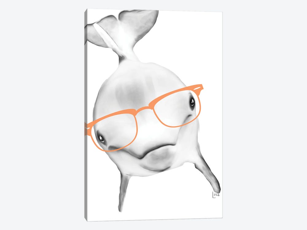 Dolphin With Orange Glasses by Printable Lisa's Pets 1-piece Art Print