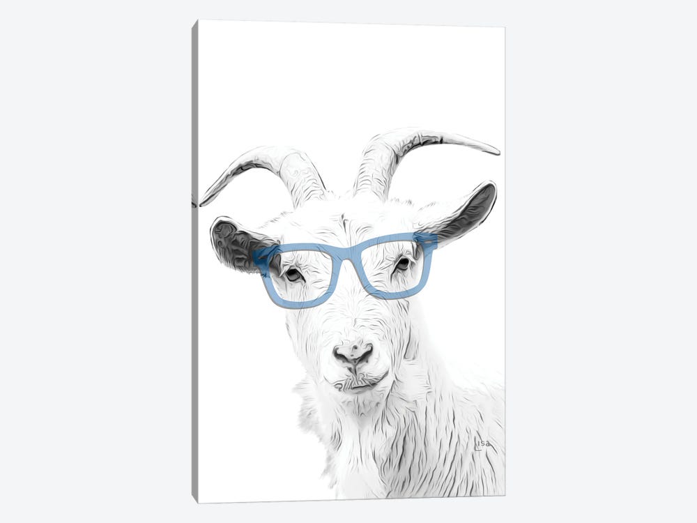 Goat With Blue Glasses by Printable Lisa's Pets 1-piece Canvas Art