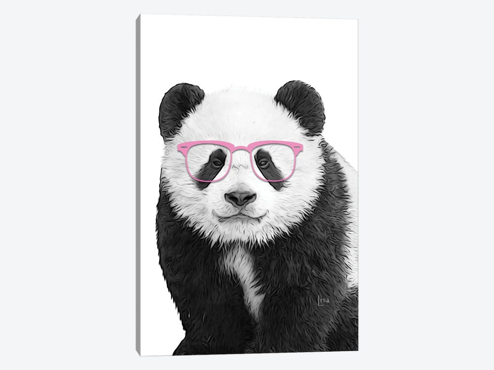 Panda With Pink Glasses by Printable Lisa's Pets 1-piece Canvas Art Print
