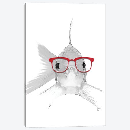 Fish With Red Glasses Canvas Print #LIP34} by Printable Lisa's Pets Canvas Artwork